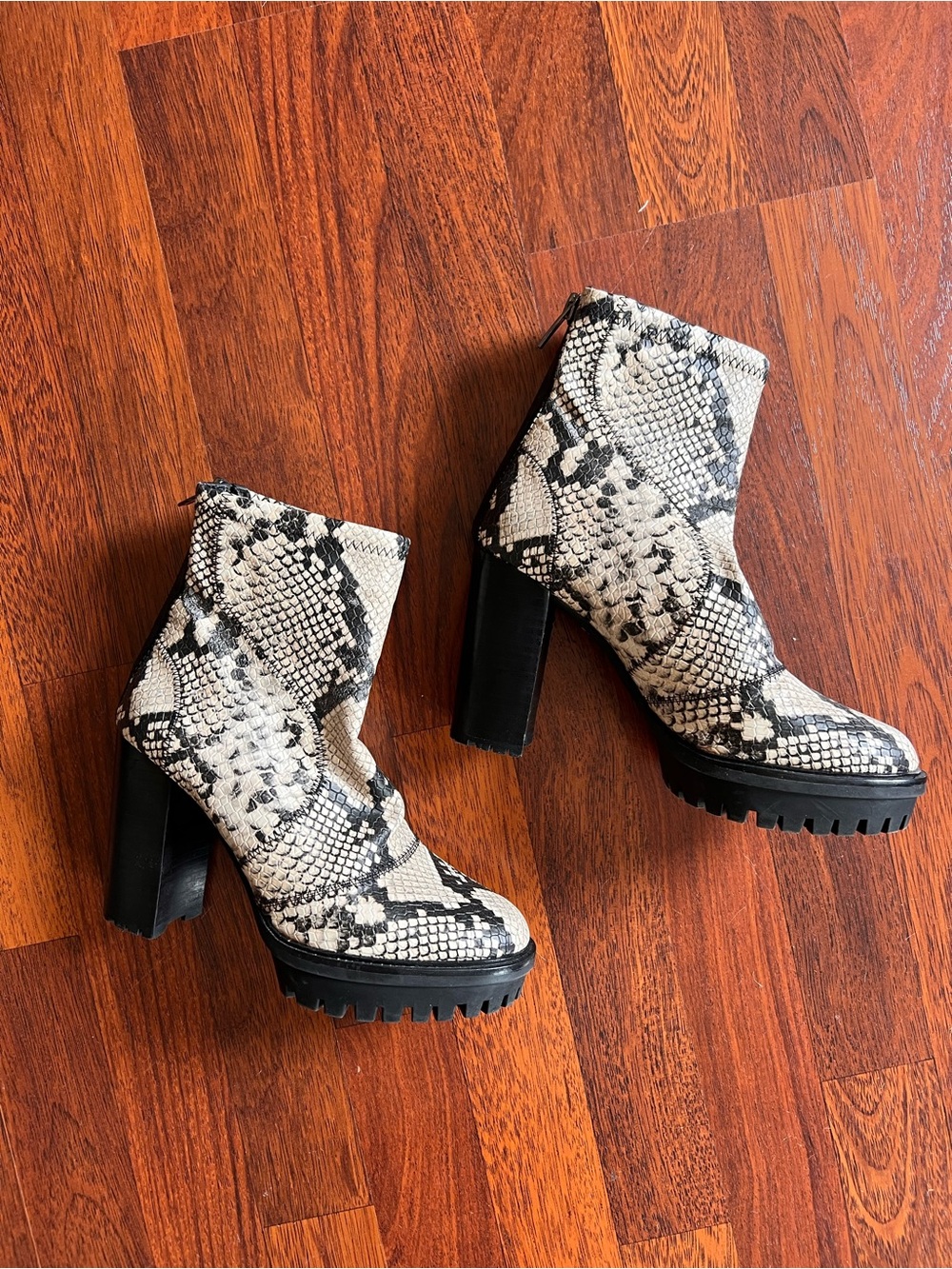 Vince Camuto Snakeskin Platform Ankle Boots